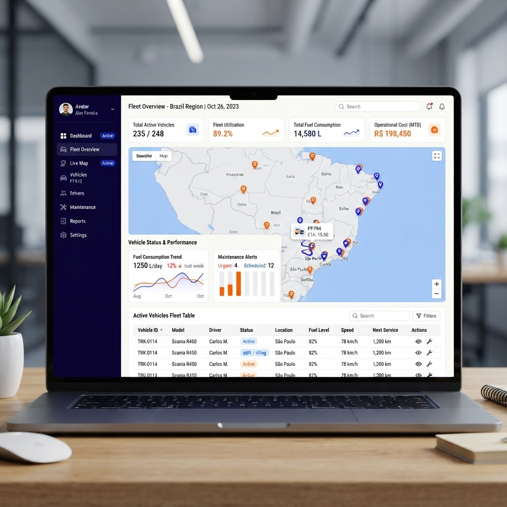 Painel de indicadores da LogFrota